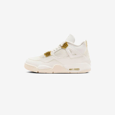 Air Jordan 4 Retro White and Gold Metalic