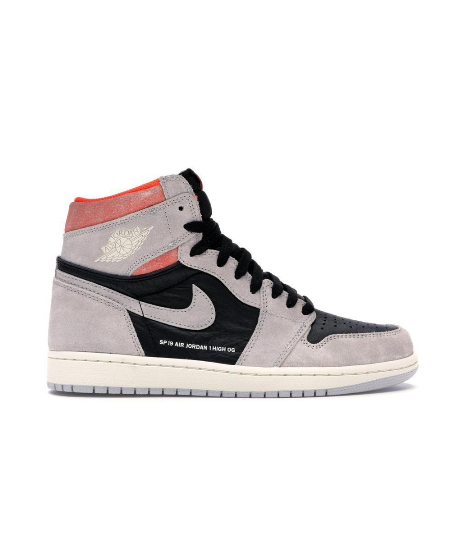 Jordan 1 Retro High Neutral Grey Hyper Crimson