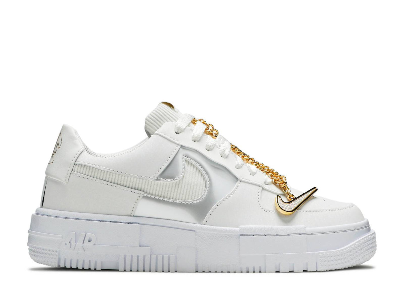 Nike AIR FORCE 1 PIXEL 'GREY GOLD CHAIN' Sneaker